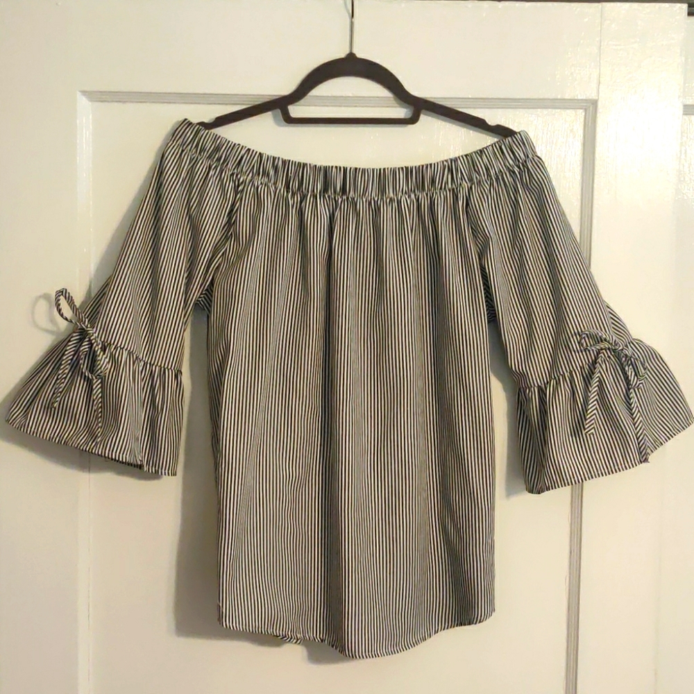 Bell sleeved off the shoulder top